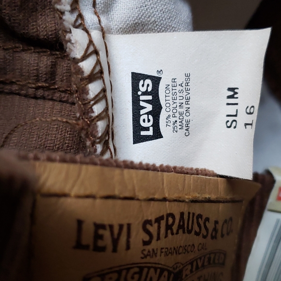 Levi's NEW 565 Wide Leg Jeans Girls Slim Microvelvet Cotton RARE🎉 USA 🎉HP🎉 - Picture 16 of 16